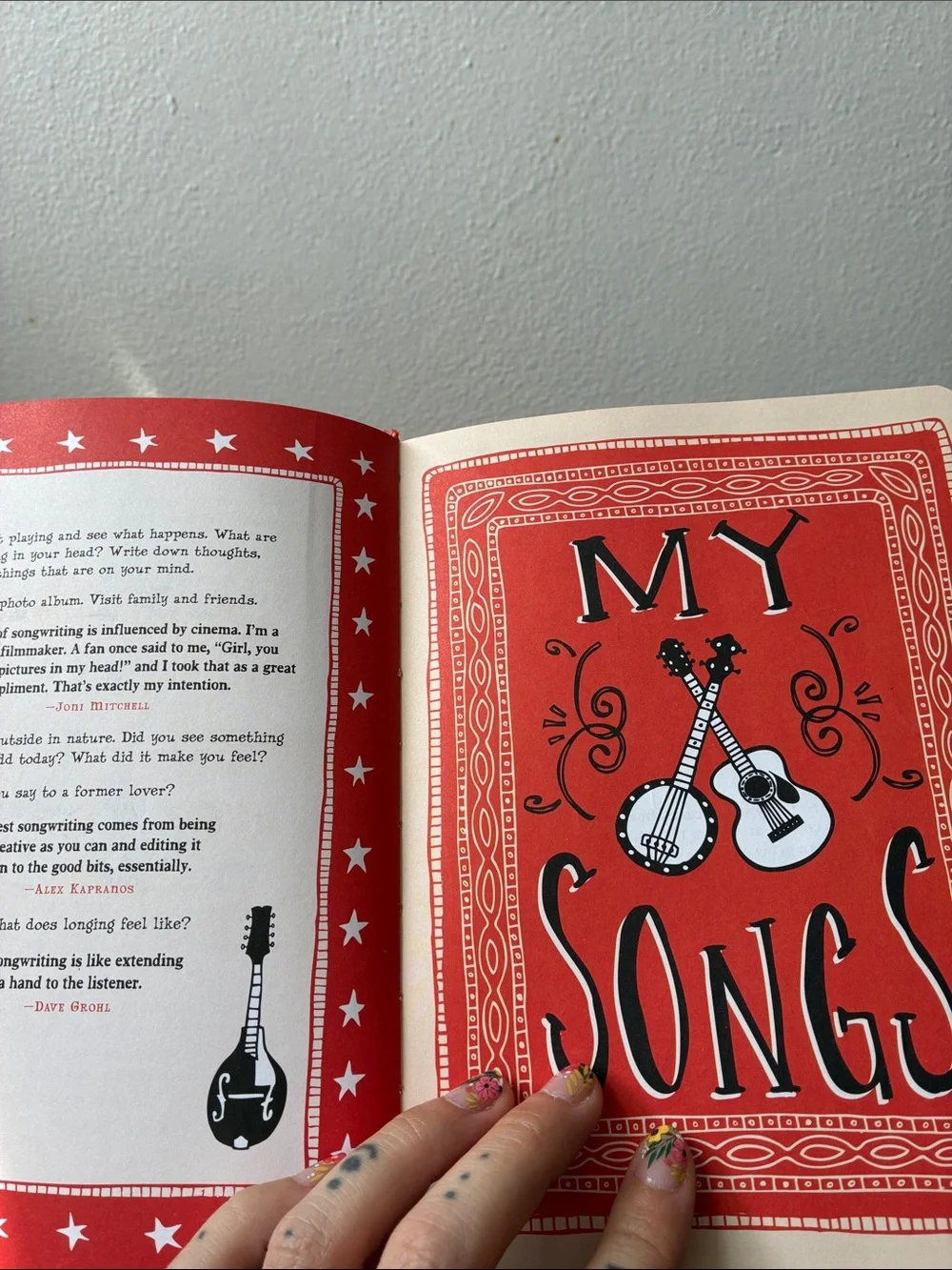 Red Songwriter’s Journal with Elastic Closure Folk Art Music Guide Education